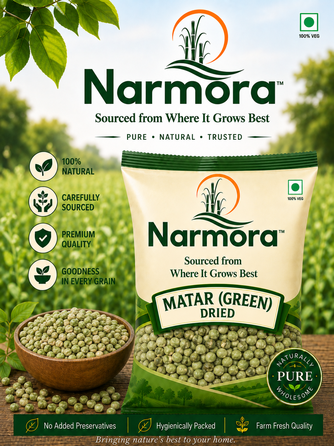Matar Green (Dried)| 500gm